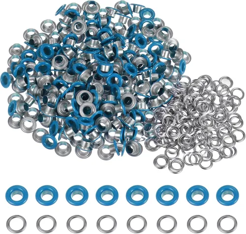 Miniatura 63 de HARFINGTON Juego de 200 ojales redondos de color de 0.394 pulgadas, ojales metálicos con arandelas para álbumes de recortes, zapatos, ropa, lona