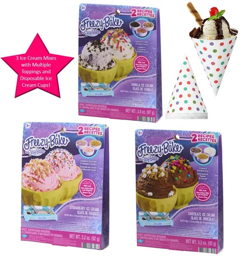 Miniatura 5 de ProductMix Mezclas de Helado Fáciles de Hornear y Congelar/Vainilla - Galletas y Crema y Miel de Caramelo/Fresa - Pastel Cortado y Deleite