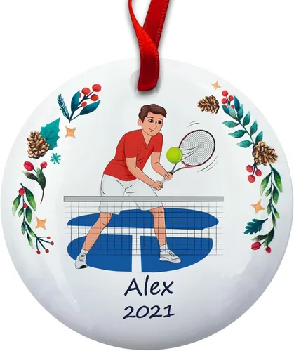 Miniatura 19 de Regalo de pickleball – Regalo de jugador de pickleball para hombres – Papá Abuelo Entrenador – Adorno de árbol de Navidad