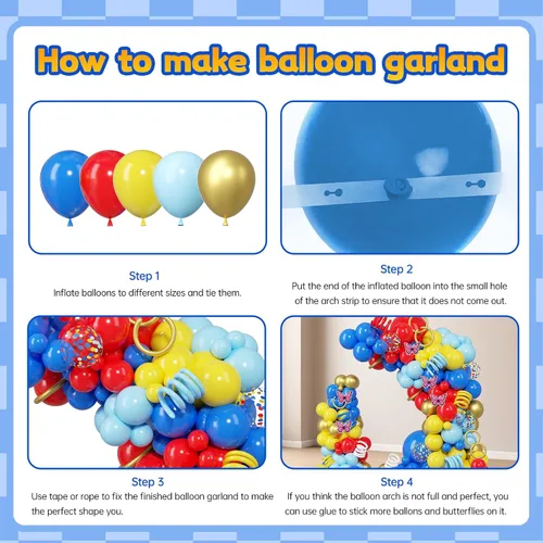 Miniatura 4 de PERPAOL 150 guirnaldas de globos rojos, amarillos y azules, globos de látex metálicos mixtos de confeti para cumpleaños, ducha, carnaval, circo