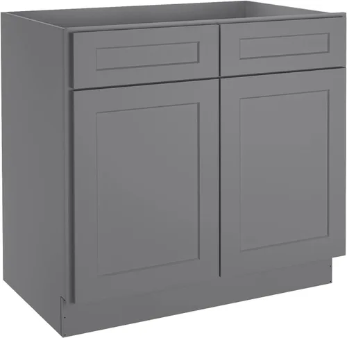Miniatura 58 de LOVMOR Armarios de base de cocina, armario de almacenamiento aparador, gabinete de entrada con 1 cajón y estante ajustable, 24 pulgadas de ancho x