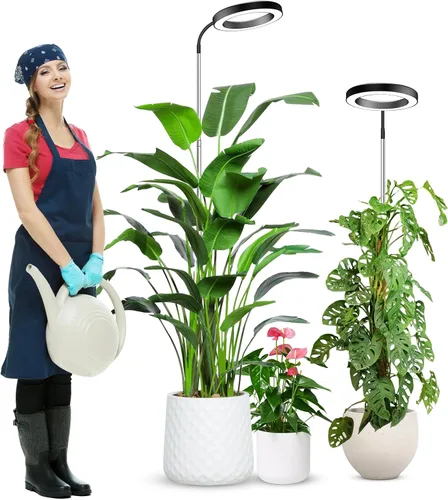 Miniatura 10 de wolezek Luces de cultivo para plantas de interior de espectro completo, 80 LEDs luz de cultivo de 3 colores, luces de plantas de 65 pulgadas
