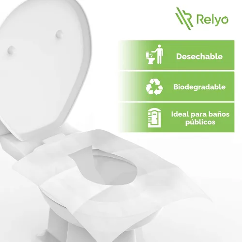 Miniatura 2 de Funda de asiento de inodoro de papel desechable (paquete de 50) – XL para adultos y niños, suministros de viaje 100% biodegradables, esenciales