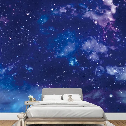 Miniatura 3 de NWT Calcomanía removible para pared, diseño de nube galáctica, estrella, nebulosa, fantasía, ciencia ficción, astronomía y arte espacial, arte