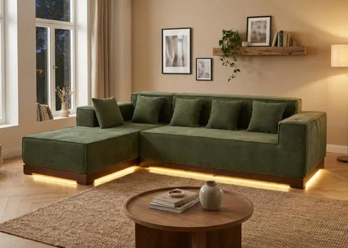 LIKIMIO Sofá en forma de L de 110 pulgadas | Iluminación LED