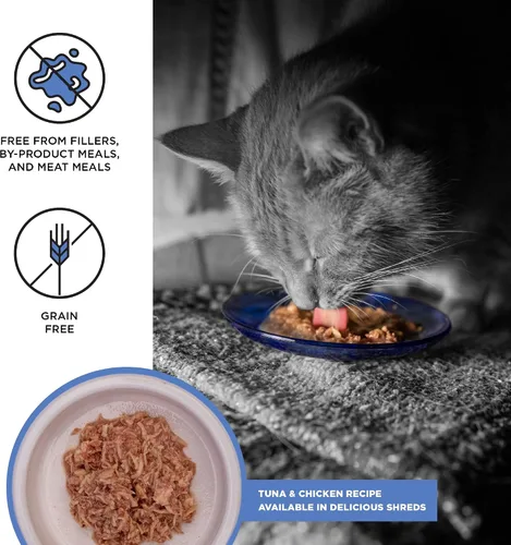 Miniatura 2 de BIXBI Liberty Alimento húmedo enlatado para gatos, sin granos, receta de atún y pollo en caldo, 2.75 onzas (paquete de 24)