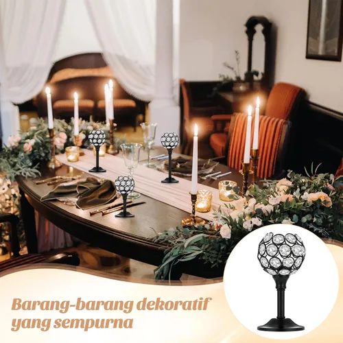 Miniatura 3 de Qunclay 18 portavelas de cristal a granel, centros de mesa para mesa de boda, centros de mesa decorativos de cristal, decoración de mesa de comedor