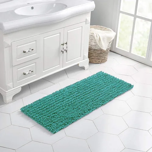 Miniatura 94 de Walensee Alfombra de baño antideslizante (24x17 pulgadas, rosa polvoriento) absorbente de agua, súper suave, lanuda de felpilla, lavable a máquina