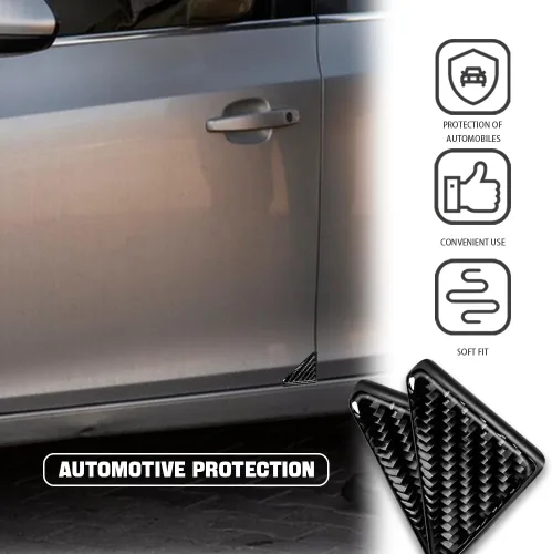 Miniatura 4 de 2 protectores de esquina de puerta de automóvil, protectores de borde de puerta delantera de fibra de carbono, protector de borde de puerta