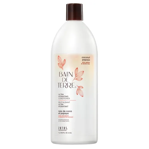 Miniatura 9 de Bain de Terre Acondicionador ultra hidratante de papaya de coco, para eliminar la humedad para cabello seco y dañado, con aceites de argán y monoi