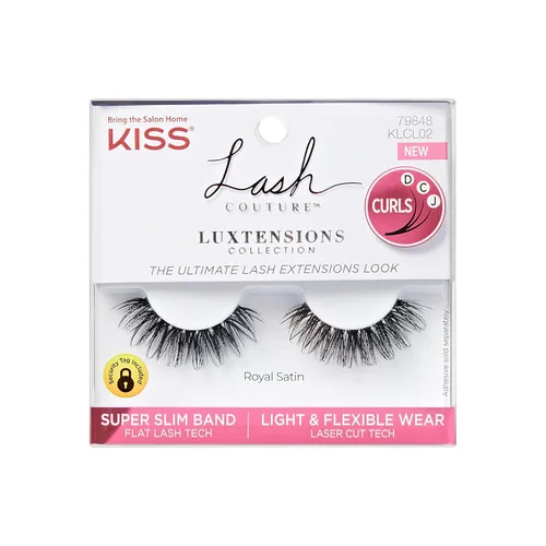 Miniatura 17 de KISS - Pestañas postizas de la colección LuXtensions Lash Couture, tecnología de pestañas planas, banda de pestañas súper delgada, fibras