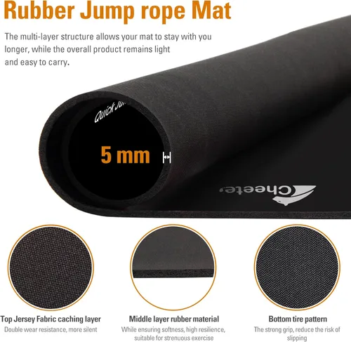 Miniatura 4 de Alfombrilla de goma grande para hacer ejercicio, para el gimnasio en casa, diseño ovalado, antideslizante, para protección de suelo y cuerda