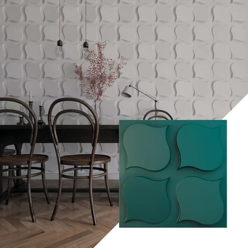 Miniatura 15 de Ekena Millwork WP20X20CVWH 19 5/8 pulgadas de ancho x 19 5/8 pulgadas de alto Clover EnduraWall Decorativo 3D Panel de Pared Cubre 2.67 pies