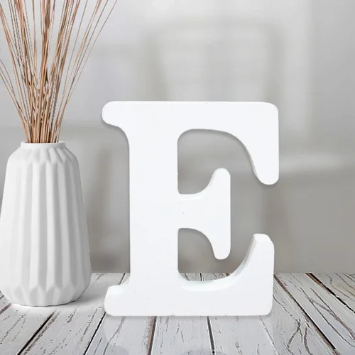 Miniatura 10 de AOCEAN Letras de madera blanca de 4 pulgadas sin terminar para decoración de pared, letras decorativas de pie en rodajas, decoración de tablero
