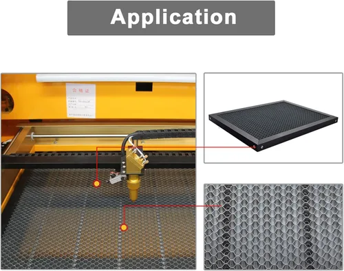 Miniatura 2 de TEN-HIGH Mesa de trabajo de nido de abeja de aluminio, para máquina grabadora láser de CO2, cortador de máquina de grabado CNC, 15.748 x 35.039 in