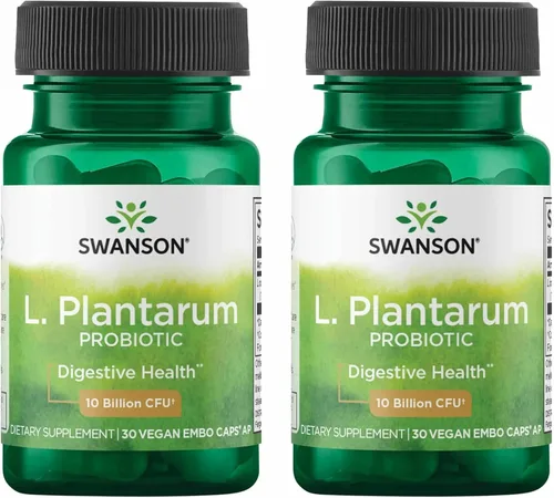 Swanson L. Plantarum - 10 mil millones de UFC - Suplemento probiótico para gases ocasionales e hinchazón - Apoya la salud del tracto