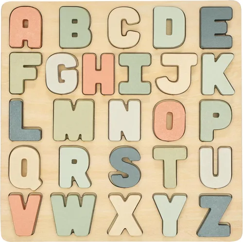 Pearhead Rompecabezas de madera del alfabeto, juguete de aprendizaje ABC para niños pequeños, tablero de rompecabezas educativo Montessori