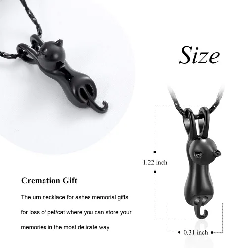 Miniatura 3 de Imrsanl Joyas de cremación para mascotas, joyería conmemorativa de cenizas, recuerdo, urna de gato, colgantes para collar de cenizas de animales
