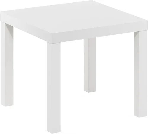 Miniatura 5 de Furinno Classic Square Parsons Mesa Auxiliar Lateral, Paquete de 1, Blanco