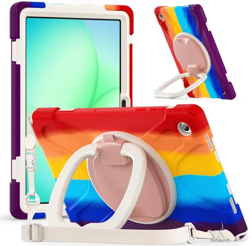 Miniatura 92 de 360 Rotation Case for Galaxy Tab ActivePro/Tab Active4 Pro/Active 5 Pro 10.1" Sturdy Cover Rotate Ring Stand Shoulder Carrying Strap Hand Strap