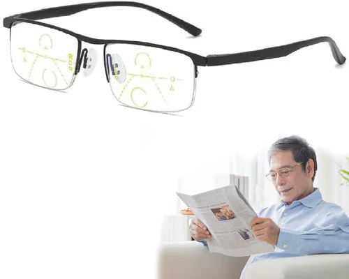 Miniatura 3 de Gafas de lectura, anteojos de lectura de doble uso lejano y cercano, anteojos de lectura progresivos (3 unidades, 1 x)
