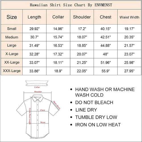 Miniatura 7 de ENVMENST Hawaiian Shirt for Men Short Sleeve Beach Printed Summer Button Down Aloha Shirt(S-3XL)