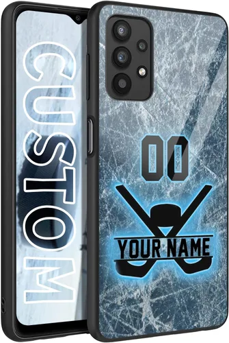 Miniatura 19 de Personalized Ice Hockey vs Name Number US Flag Decor Rubber Cover Phone Case for Galaxy America Fire