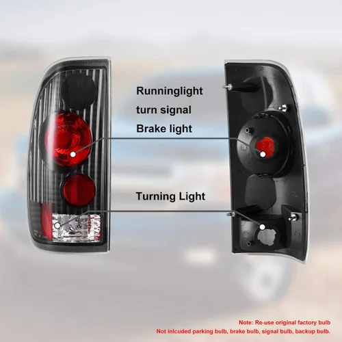 Miniatura 7 de Nixon Offroad Conjunto de luces traseras para Ford F150/F250 1997-2003, 1997-2003 Ford F-350 luces traseras, lámparas traseras para F250-F350