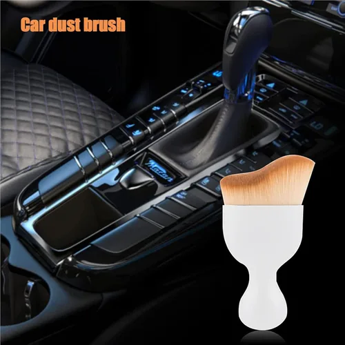 Miniatura 6 de 1 cepillo de polvo para el interior del automóvil, cepillo de detalles automático sin arañazos, cepillo de limpieza suave para el interior del Blanco
