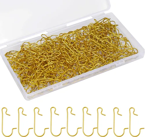OCTERIC 300 ganchos de metal en forma de C para adornos de Navidad, ganchos de alambre de metal con caja de almacenamiento para árboles, bolas,