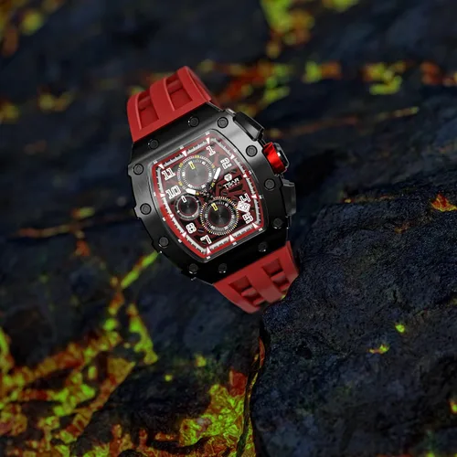 Miniatura 5 de Tsar Bomba - Reloj de lujo para hombre, resistente al agua hasta 50 m, sistema de movimiento de cuarzo japonés, caja de acero inoxidable, cristal