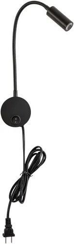 Miniatura 5 de Lámpara de lectura de pared, apliques de luz LED, 3 W, blanco cálido, 3000 K, enchufe para lectura de libros (2 unidades, cable de 3000 K)
