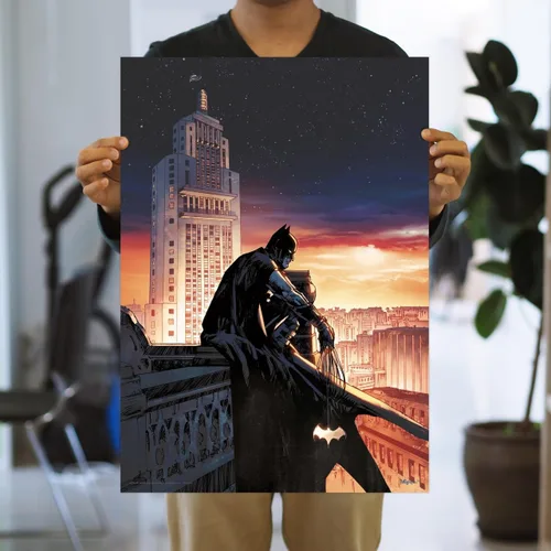 Miniatura 2 de MIGHTYPRINT DC Comics - Batman - Batman - Sunset City - Arte de pared duradero de 17 x 24 pulgadas, no hecho de papel, coleccionable con licencia