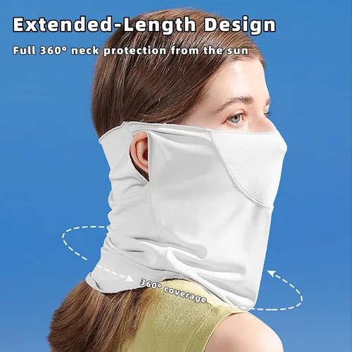 Miniatura 2 de Protección solar UV, polaina para el cuello, máscara facial refrescante para protección solar, pasamontañas transpirable, bandana para mujer
