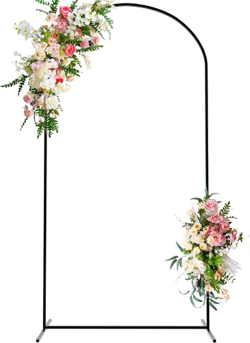 Miniatura 14 de Soporte de arco de boda de Wokceer 6.6 pies de fondo de arco blanco de metal Chiara soporte de fondo de arco para boda ceremonia fiesta