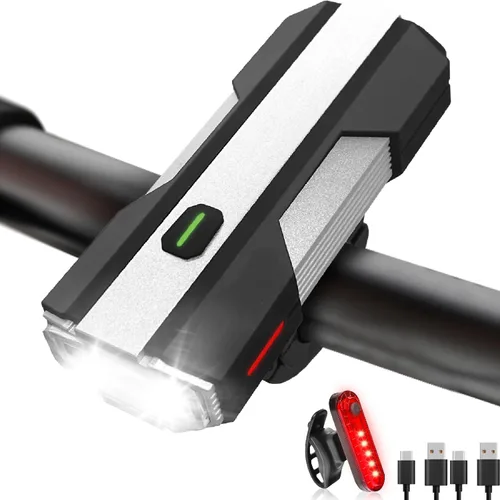 Bike Lights, 6+4 Modes Rechargeable Type-C Bike Light for Night Riding, Anti-Dazzle High Lumen LED Bike Lights Front and Rear, Bicycle Light Set