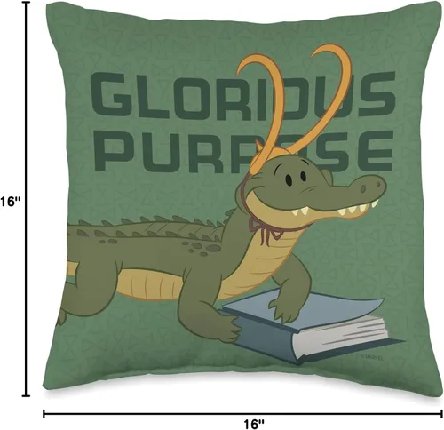 Miniatura 4 de Marvel Alligator Loki Glorious - Almohada (16.0 x 16.0 in), multicolor