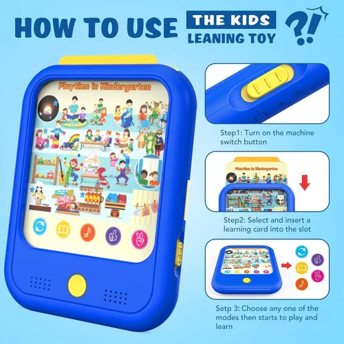 Miniatura 7 de Tableta de aprendizaje para niños, almohadilla de aprendizaje educativa para niños de 2 a 5 años para aprender alfabetos, números, alimentos