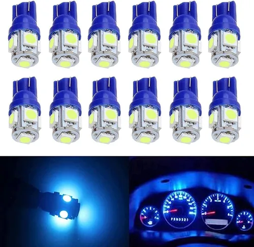Miniatura 7 de Paquete de 12 focos LED ámbar de repuesto, stock # 194 T10 168 2825 W5W 175 158, foco LED 5050 5 SMD, luz de 12 voltios para interior de automóvil