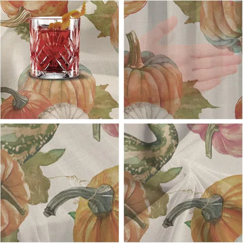Miniatura 6 de Double Love Fall Autumn Pumpkins Chiffon Table Runner 55 Inches Long, Voile Sheer Tulle Runner for Rustic Wedding Reception Bridal Shower