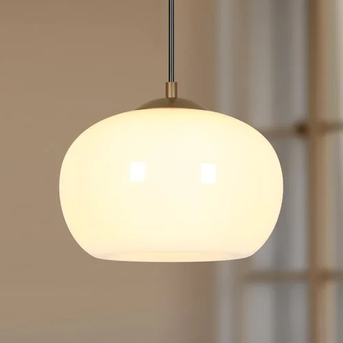 KSANA Luces colgantes para isla de cocina, 9.5 pulgadas, blanco y dorado, iluminación colgante sobre la isla, lámparas colgantes modernas con