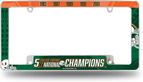 Miniatura 25 de Rico Industries Marco cromado de la NCAA de 12 x 6 pulgadas, marco cromado para placa de automóvil, camión, SUV