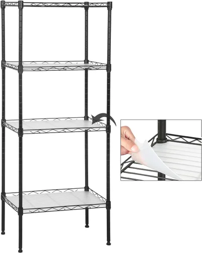 Estantería de alambre de 4 niveles de 44 pulgadas de alto x 18 pulgadas de largo x 12 pulgadas de profundidad, estantes de metal para almacenamiento