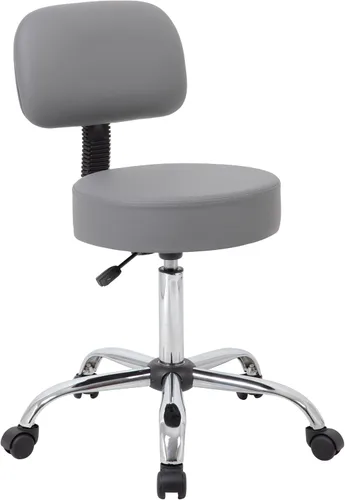 Taburete médico Boss Office Products, cómodo, en color beige, Tela, Gris
