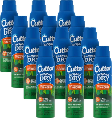 Cutter Backwoods Repelente de Insectos Seco, Repelente de Mosquitos, Aerosol, 4 oz, Paquete de 12