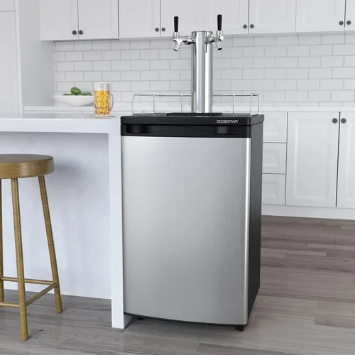 Miniatura 6 de EdgeStar KC2000SSTWIN Kegerator de tamaño completo de acero inoxidable de doble grifo y despachador de cerveza de barril - Acero inoxidable Plateado