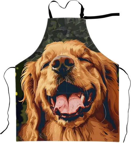Miniatura 8 de Delantal Golden Retriever - Delantales para retrato de perro feliz