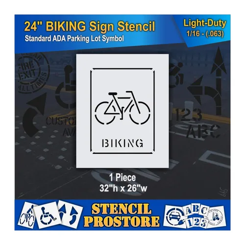 Miniatura 5 de Plantillas de pavimento – 24 pulgadas – Bicicleta con plantilla de palabras para ciclismo – 24 x 18 pulgadas x 1/8 pulgadas (128 mil) – Grado