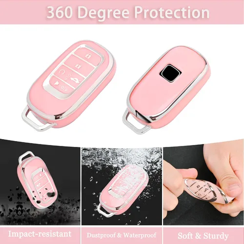 Miniatura 3 de TECARATE - Funda para llavero Honda de TPU suave, protector de llave de coche compatible con Honda Accord Civic HR-V CR-V Pilot Odyssey llave remota