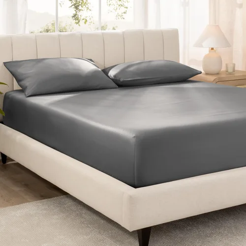 Miniatura 9 de Bare Home Sábana Bajera Ajustable de Satén de Algodón 100% Orgánico - 400 Hilos - Tejido de Satén Suave - Transpirable y Refrescante - Lujo de Hotel